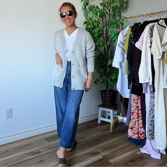 J Crew Sequin V-neck cardigan sweater Size Small - Picture 4 of 15